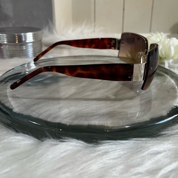 NEW Fantas-Eyes Y2K Rimless Square Oversized Tortoise Gradient Sunglasses NWOT - Picture 5 of 16